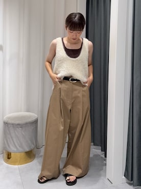 「アイテム（タンクトップ）」を使った、hidemiさん（レディース・155cm）の秋コーディネート