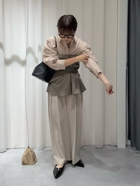 「アイテム（スラックス）」を使った、hidemiさん（レディース・155cm）の夏コーディネート