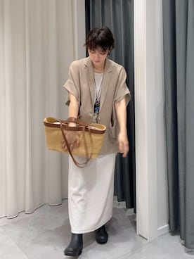 「DouDou（ドゥドゥ）のアイテム（バッグ）」を使った、hidemiさん（レディース・155cm）の春コーディネート