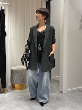「DouDou（ドゥドゥ）のアイテム（パンツ）」を使った、hidemiさん（レディース・155cm）の秋コーディネート