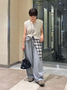 「DouDou（ドゥドゥ）のアイテム（パンツ）」を使った、hidemiさん（レディース・155cm）の秋コーディネート