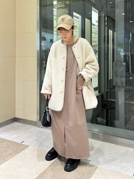 「アイテム（ネックレス）」を使った、hidemiさん（レディース・155cm）の秋コーディネート