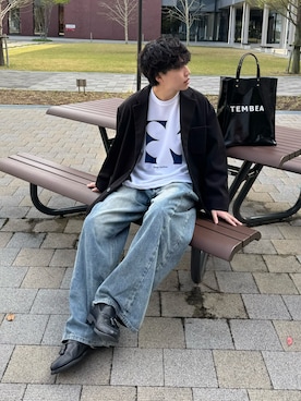 「TEMBEA（テンベア）のアイテム」を使った、りょうさん（メンズ・165cm）の春コーディネート