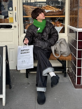 「アイテム（スリッポン）」を使った、りょうさん（メンズ・165cm）の冬コーディネート