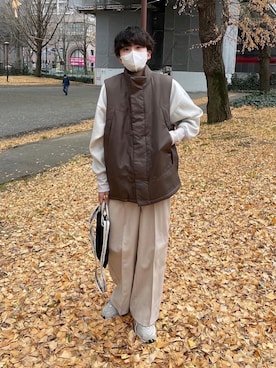 「NYLAUS（ナイラス）のアイテム（ジャケット/アウター）」を使った、りょうさん（メンズ・165cm）の冬コーディネート