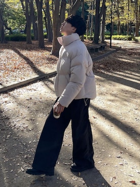 「アイテム（ダウンジャケット/コート）」を使った、りょうさん（メンズ・165cm・20代）の秋コーディネート