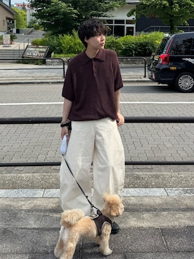 「JOURNAL STANDARD（ジャーナルスタンダード）の【ZOZO限定】BUGGY DENIM / バギーデニム（デニムパンツ、ホワイト系）」を使った、りょうさん（メンズ・165cm）の春コーディネート