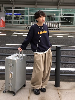 「CITEN(シテン)の<CITEN>チノタックワイドパンツ(チノパンツ)」を使った、りょうさん(メンズ・165cm)の秋コーディネート