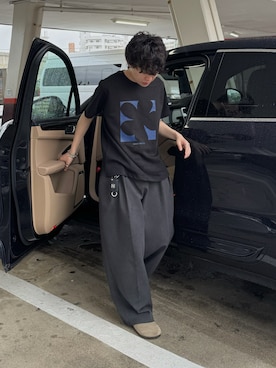 「TODAYFUL（トゥデイフル）のBonding Wide Trousers（その他パンツ、グレー系）」を使った、りょうさん（メンズ・165cm）の春コーディネート