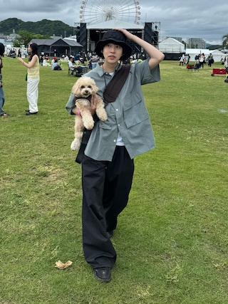 「Parts Lab.（パーツラボ）の【Parts Lab.】Wide Casual Work Slacks / ワイドカジュアルワークスラックス（スラックス）」を使った、りょうさん（メンズ・165cm）の春コーディネート
