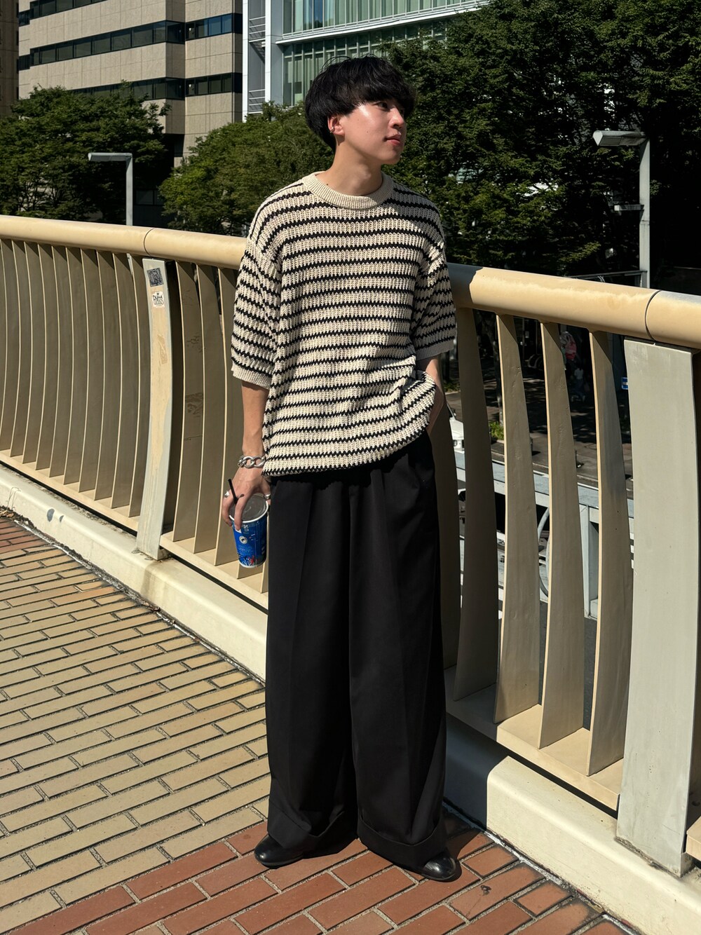 CAMPHOR WOOD ブラック ワイドパンツ