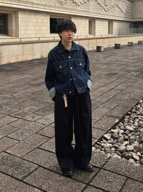 「WYM LIDNM(ウィム バイ リドム)のGRAINED LEATHER U-TIP DERBY SHOES(ドレスシューズ)」を使った、りょうさん(メンズ・165cm)の秋コーディネート