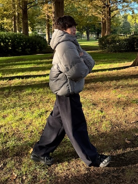 「アイテム（ダウンジャケット/コート）」を使った、りょうさん（メンズ・165cm）の秋コーディネート