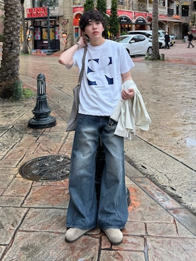 「BIRKENSTOCK（ビルケンシュトック）のアイテム」を使った、りょうさん（メンズ・165cm）の春コーディネート