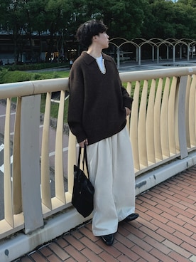 「アイテム（トートバッグ）」を使った、りょうさん（メンズ・165cm）の秋コーディネート