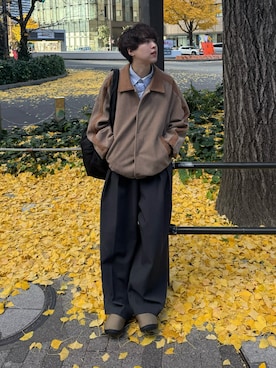 「アイテム（サンダル）」を使った、りょうさん（メンズ・165cm）の冬コーディネート