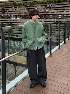 「アイテム（カーディガン/ボレロ）」を使った、りょうさん（メンズ・165cm）の冬コーディネート