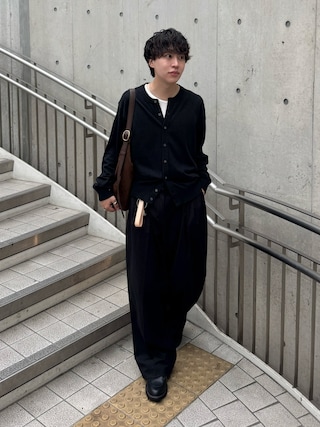 「WYM LIDNM(ウィム バイ リドム)のT/C CREW COMPACT CARDIGAN(カーディガン/ボレロ)」を使った、りょうさん(メンズ・165cm)の秋コーディネート