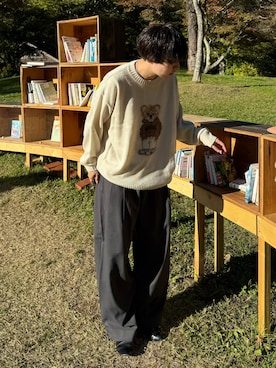 「Resollのアイテム（カーディガン/ボレロ、ブラウン系）」を使った、りょうさん（メンズ・165cm）の夏コーディネート