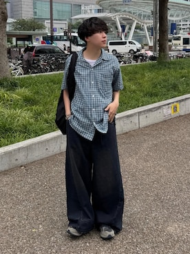 「アイテム（スニーカー）」を使った、りょうさん（メンズ・165cm）の夏コーディネート