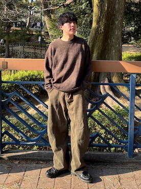 「アイテム（ニット/セーター）」を使った、りょうさん（メンズ・165cm・20代）の冬コーディネート