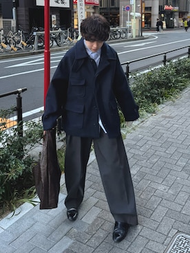 「アイテム（ドレスシューズ）」を使った、りょうさん（メンズ・165cm）の秋コーディネート