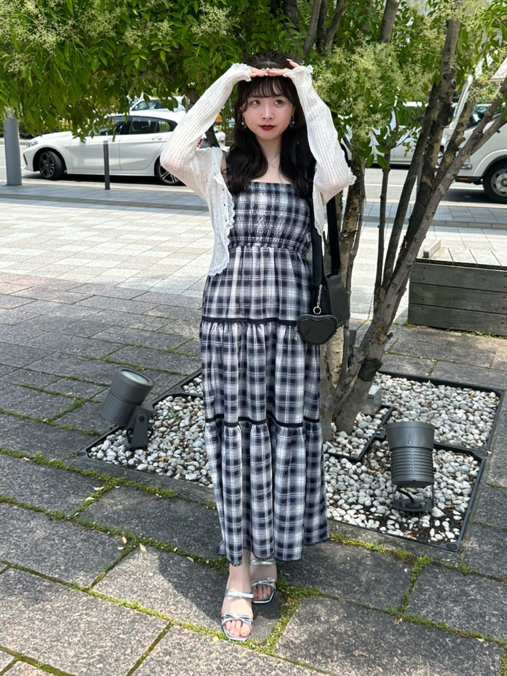 オンブレチェックリボンキャミワンピース 572786を使った人気