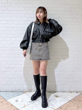 「アイテム（デニムスカート）」を使った、Heatherさん（レディース・166cm）の夏コーディネート