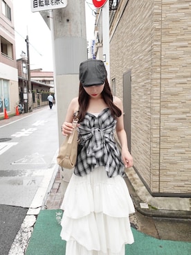 「Heather（ヘザー）のアイテム」を使った、Heatherさん（レディース・172cm）の夏コーディネート