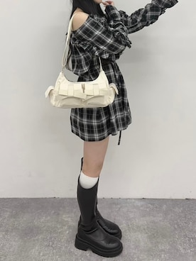 「アイテム（ブーツ）」を使った、Heatherさん（レディース・152cm）の夏コーディネート