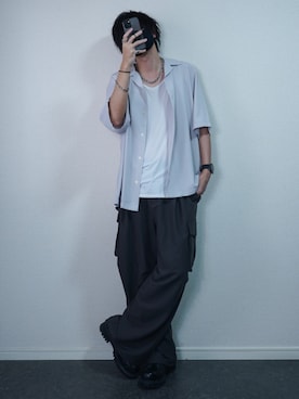 「ARROWM（アローム）のアイテム」を使った、TJさん（メンズ・177cm）の夏コーディネート