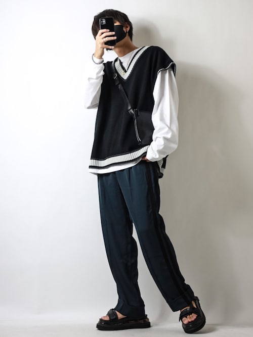 Mr.SZK × JUNRed / オーバーサイズ チルデンニットベスト（ベスト