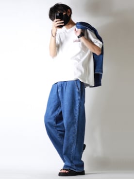 「EDWIN（エドウィン）のアイテム（セットアップ）」を使った、TJさん（メンズ・177cm）の夏コーディネート
