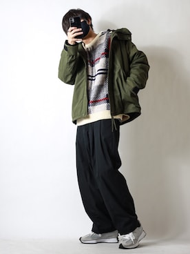 「URBAN RESEARCH Sonny Label（アーバンリサーチサニーレーベル）のアイテム（マウンテンパーカー）」を使った、TJさん（メンズ・177cm）の冬コーディネート
