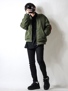 「URBAN RESEARCH Sonny Label（アーバンリサーチサニーレーベル）のアイテム（MA-1）」を使った、TJさん（メンズ・177cm）の秋コーディネート