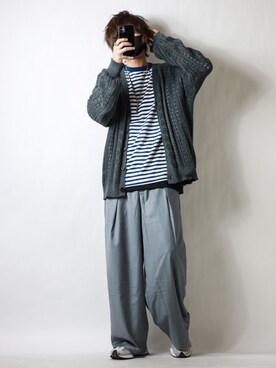 「act'm（アクトム）のアイテム（パンツ）」を使った、TJさん（メンズ・177cm）の冬コーディネート