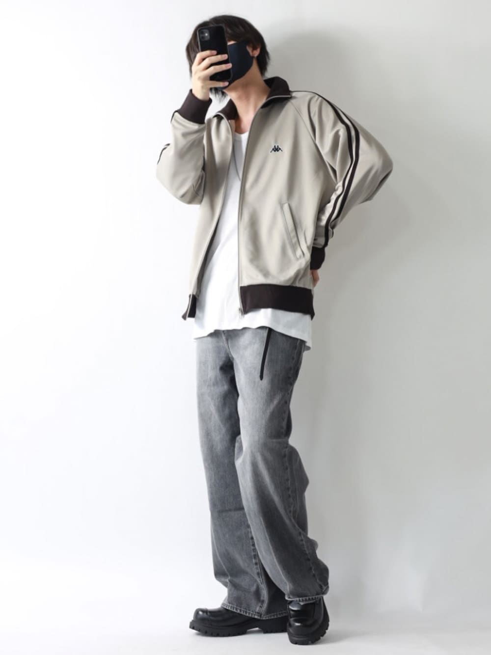 TMT ベロアシャツ トラックジャケット ラインジャージ　M TMT ベロアシャツ トラックジャケット ラインジャージ M 【KAPPA