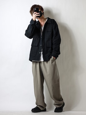 「CREARE -LINO-（クレアーレリノ）のアイテム（ブルゾン）」を使った、TJさん（メンズ・177cm）の冬コーディネート