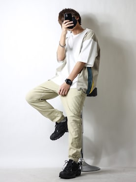 「NEW BALANCE（ニューバランス）のNew Balance ニューバランス ML703BC(D) TRIPLE BK(BC)（スニーカー）」を使った、TJさん（メンズ・177cm）の春コーディネート