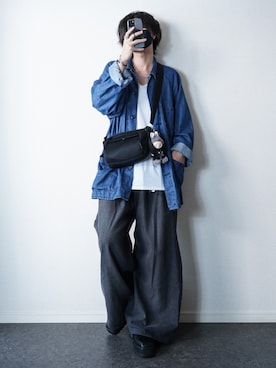 「アイテム（カバーオール）」を使った、TJさん（メンズ・177cm）の秋コーディネート