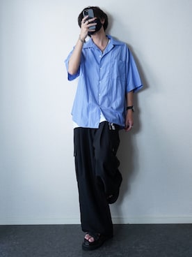 「アイテム（サンダル）」を使った、TJさん（メンズ・177cm）の夏コーディネート