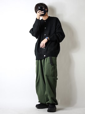 「Ellno Loset（エルノロゼット）のアイテム（カーディガン/ボレロ）」を使った、TJさん（メンズ・177cm）の秋コーディネート
