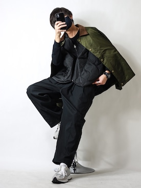 「green label relaxing（グリーンレーベルリラクシング）の【WEB限定】＜GLR/ -or（ジーエルアール オア）＞キルティング ベスト -ユニセックス-（ベスト）」を使った、TJさん（メンズ・177cm）の秋コーディネート