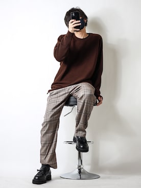 「チェック柄に恋してる」｜「アイテム（福袋/福箱）」を使った、TJさん（メンズ・177cm）の秋コーディネート