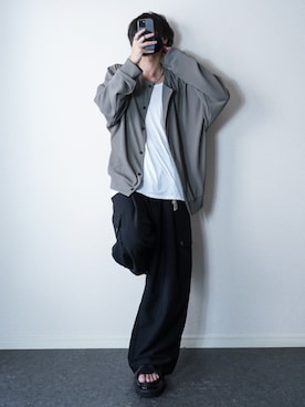 「アイテム（サンダル）」を使った、TJさん（メンズ・177cm）の夏コーディネート
