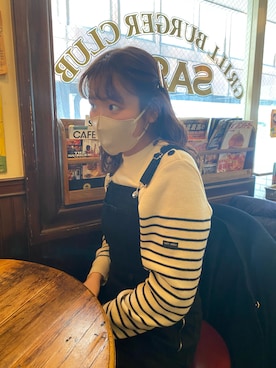 「Charles Chaton（シャルルシャトン）のアイテム（サロペット/オーバーオール）」を使った、mamiさん（レディース・162cm）の冬コーディネート