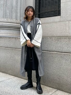 「select MOCA（セレクトモカ）のアイテム（その他アウター）」を使った、Yurinaさん（レディース・166cm）の秋コーディネート