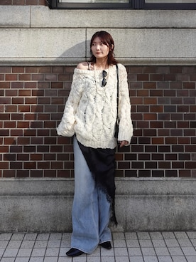 「EVOL（イーボル）のアイテム」を使った、Yurinaさん（レディース・166cm）の冬コーディネート