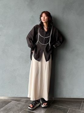 「LVEU.（ラブユ.）のアイテム」を使った、Yurinaさん（レディース・166cm）の春コーディネート