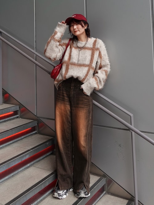 セール】ブークレチェックニット（ニット/セーター）｜Auntie Rosa